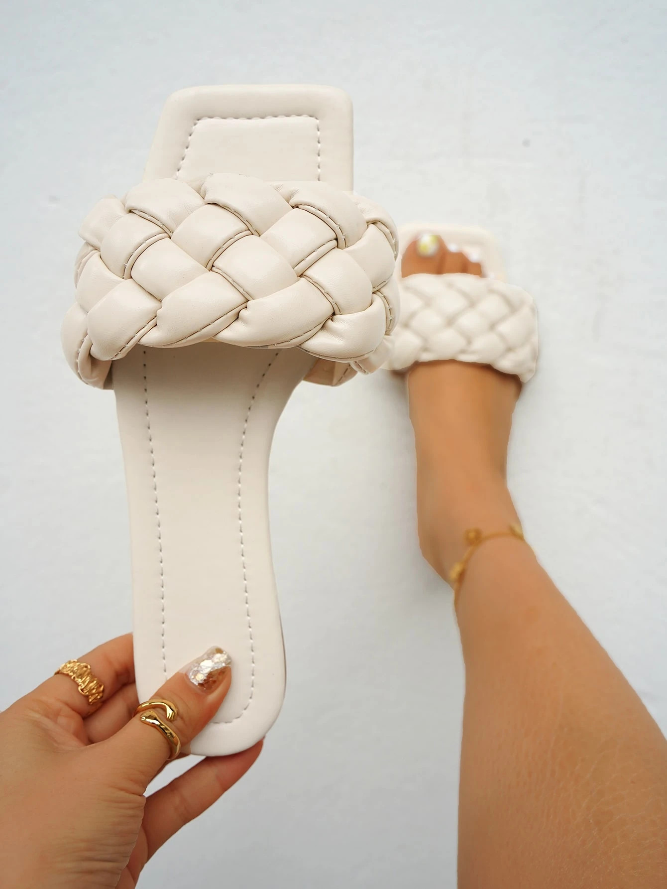 Minimalist Braided Design Slide Sandals | SHEIN