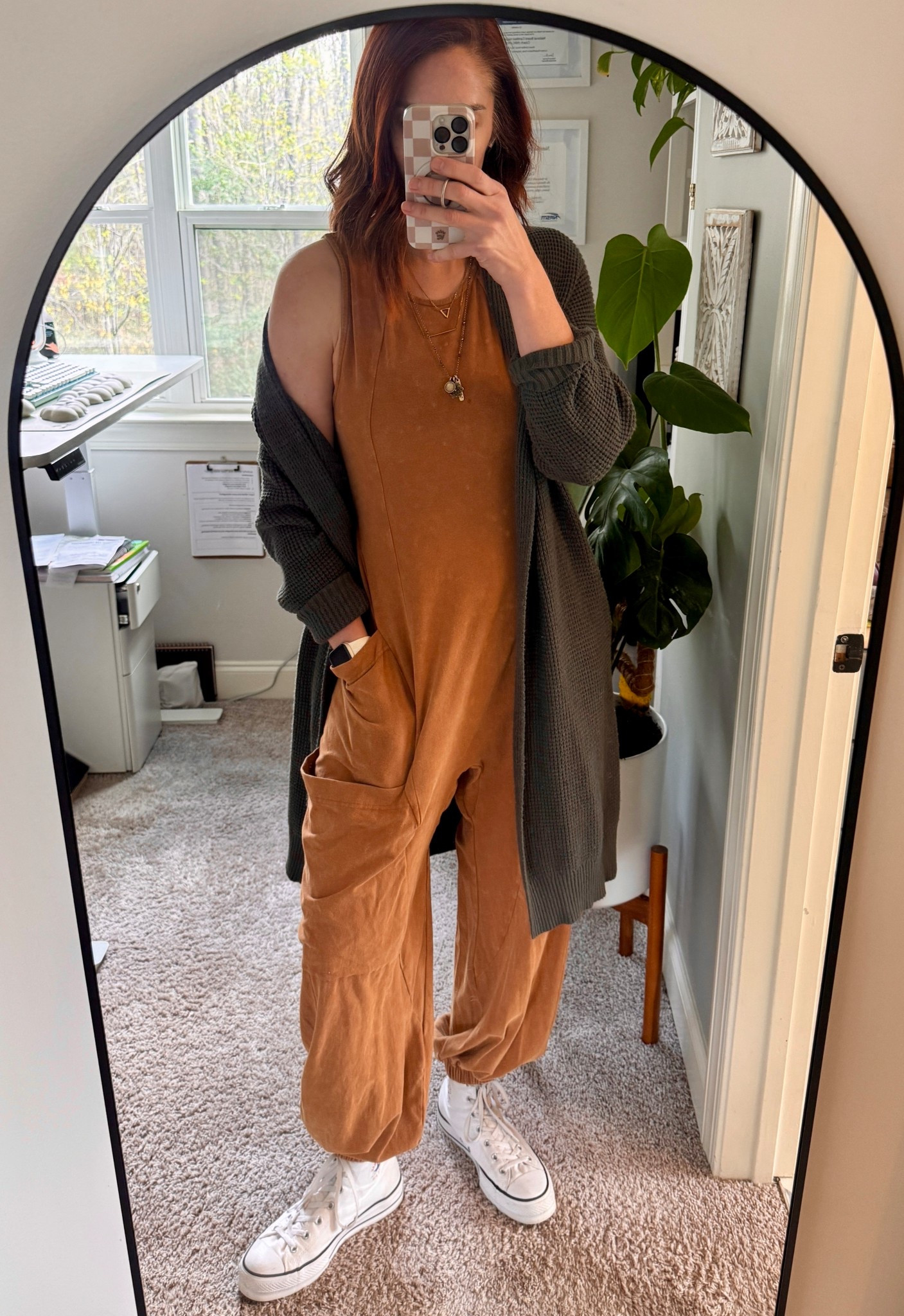 Newest jumpsuit from Three Bird Nest and I am obsessed to wear from spring to fall!! It’s so comfy and soft! ! 

The official name is the Turning Point Washed Cargo Jumpsuit in the color Camel!

I’m 5’10 and this still fits great with the inseam. 

I’m wearing a size small. 

#LTKootd #LTKdayinmylife #LTKTall