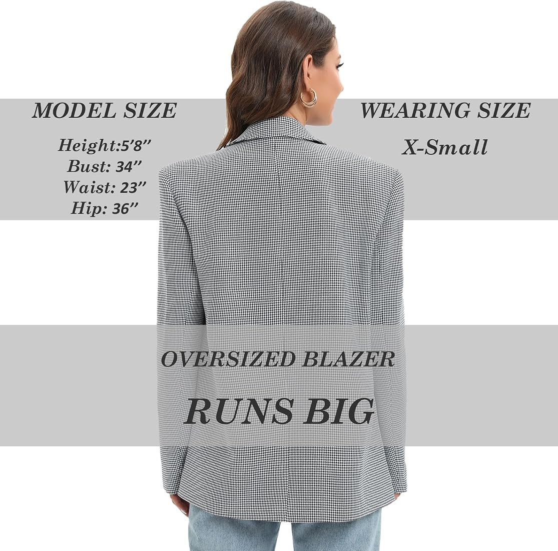 TRNY Women's Oversized Double-Breasted Suit Blazer Jacket Long Sleeve Casual Boyfriend Style Work... | Amazon (US)
