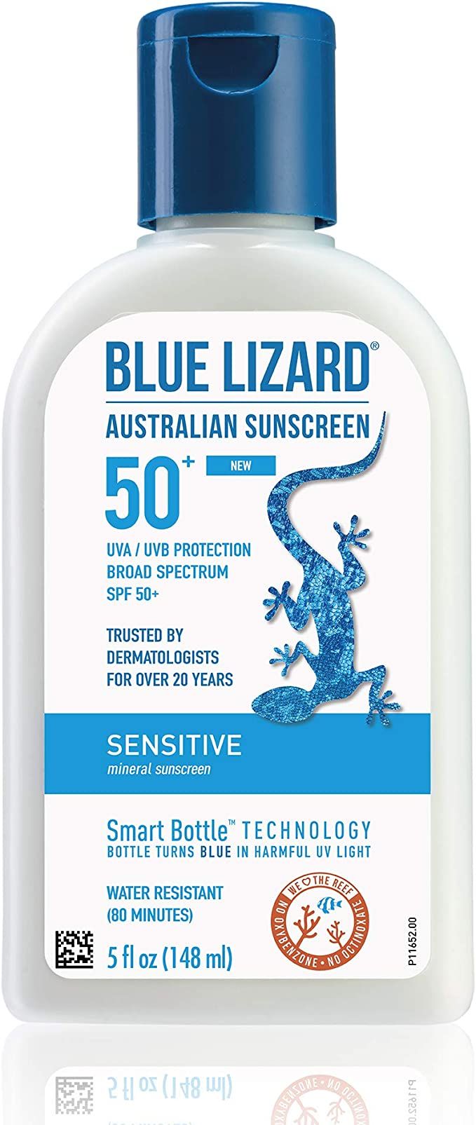 BLUE LIZARD Sensitive Mineral Sunscreen with Zinc Oxide, SPF 50+, Water Resistant, UVA/UVB Protec... | Amazon (US)