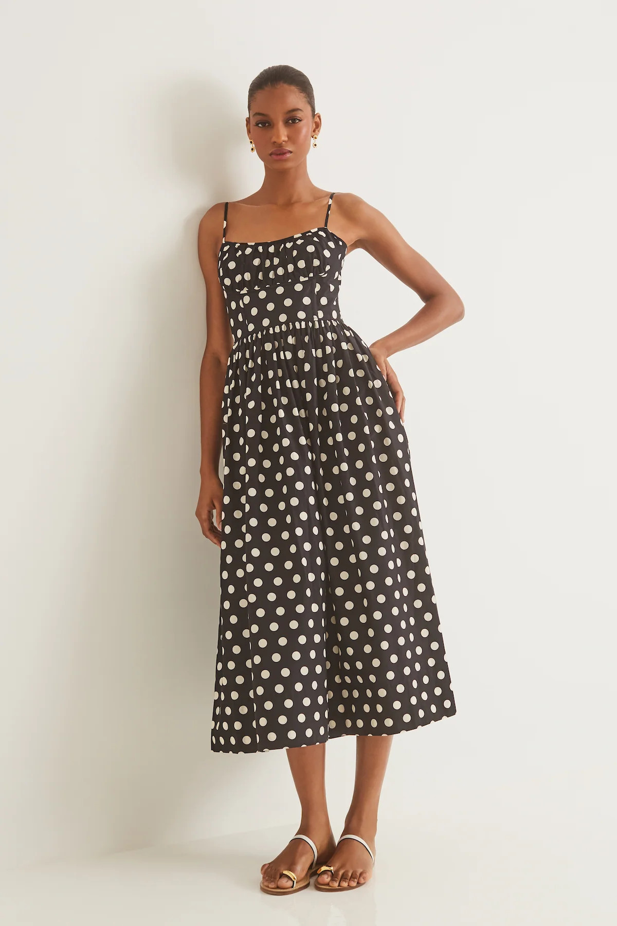 Cara Cara - Alba Midi Dress - Joelle Dot Black | Jones & Daughters
