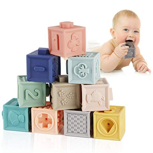 Mini Tudou Baby Blocks Soft Building Blocks Baby Toys Teethers Toy Educational Squeeze Play with Num | Amazon (US)
