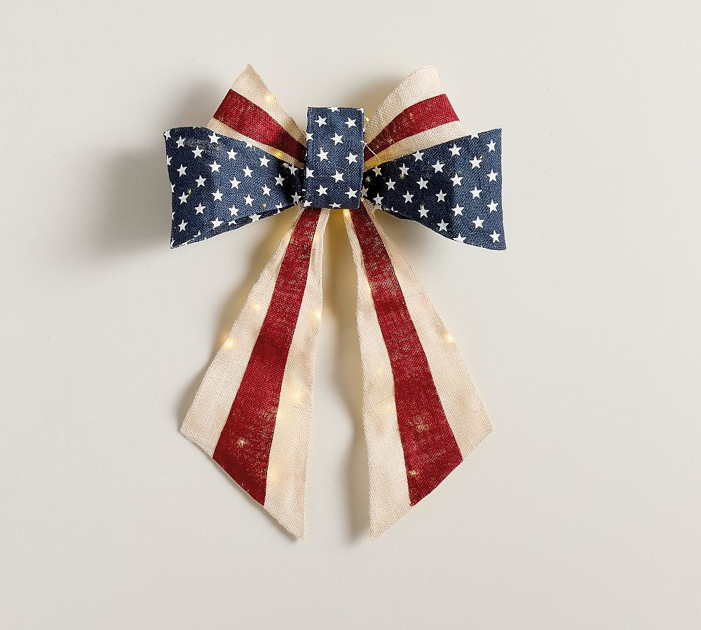 Lit Americana Burlap Bow | Pottery Barn (US)