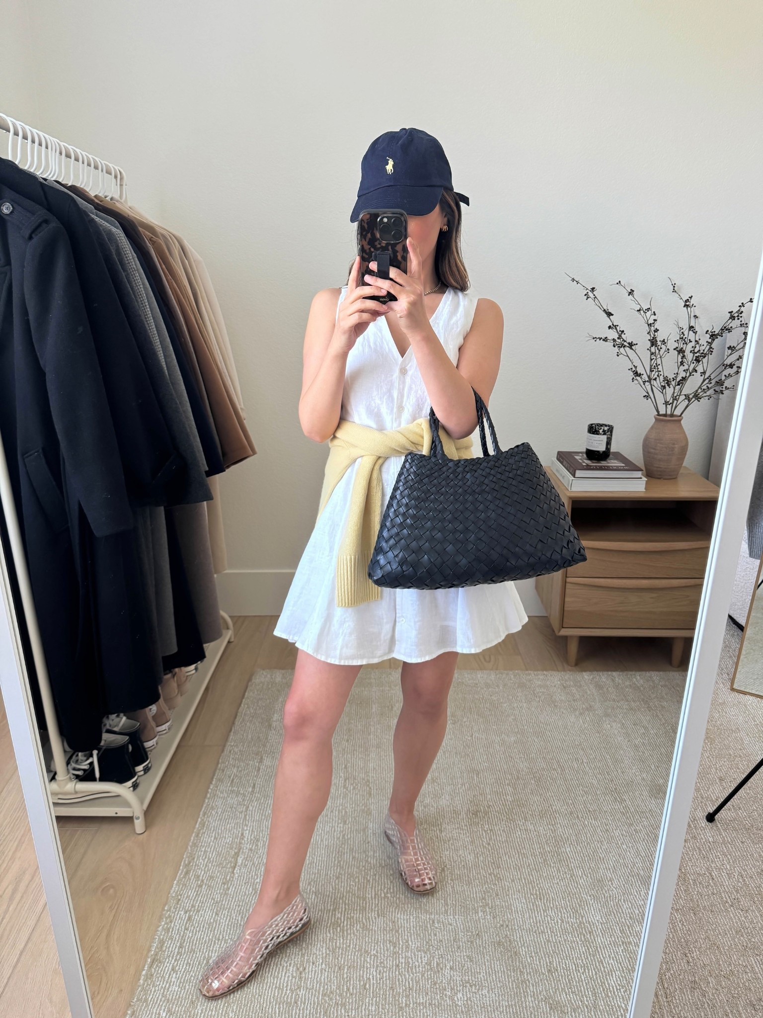 Spring outfit ideas. 

Perfect petite mini dress. The flare skirt is very flattering and fun. I sized up. If bigger breasted, you'll want to size up since the buttons will pull. 

J.Crew dress petite 2
Everlane sweaters xs
Amazon jellie flats 5.5
Polo Ralph Lauren hat
Dragon Diffusion Santa Croc small
J.Crew earrings

Spring outfits 2026, purse, petite style, spring dress, white dress 


#LTKSeasonal #LTKootd #LTKPetite