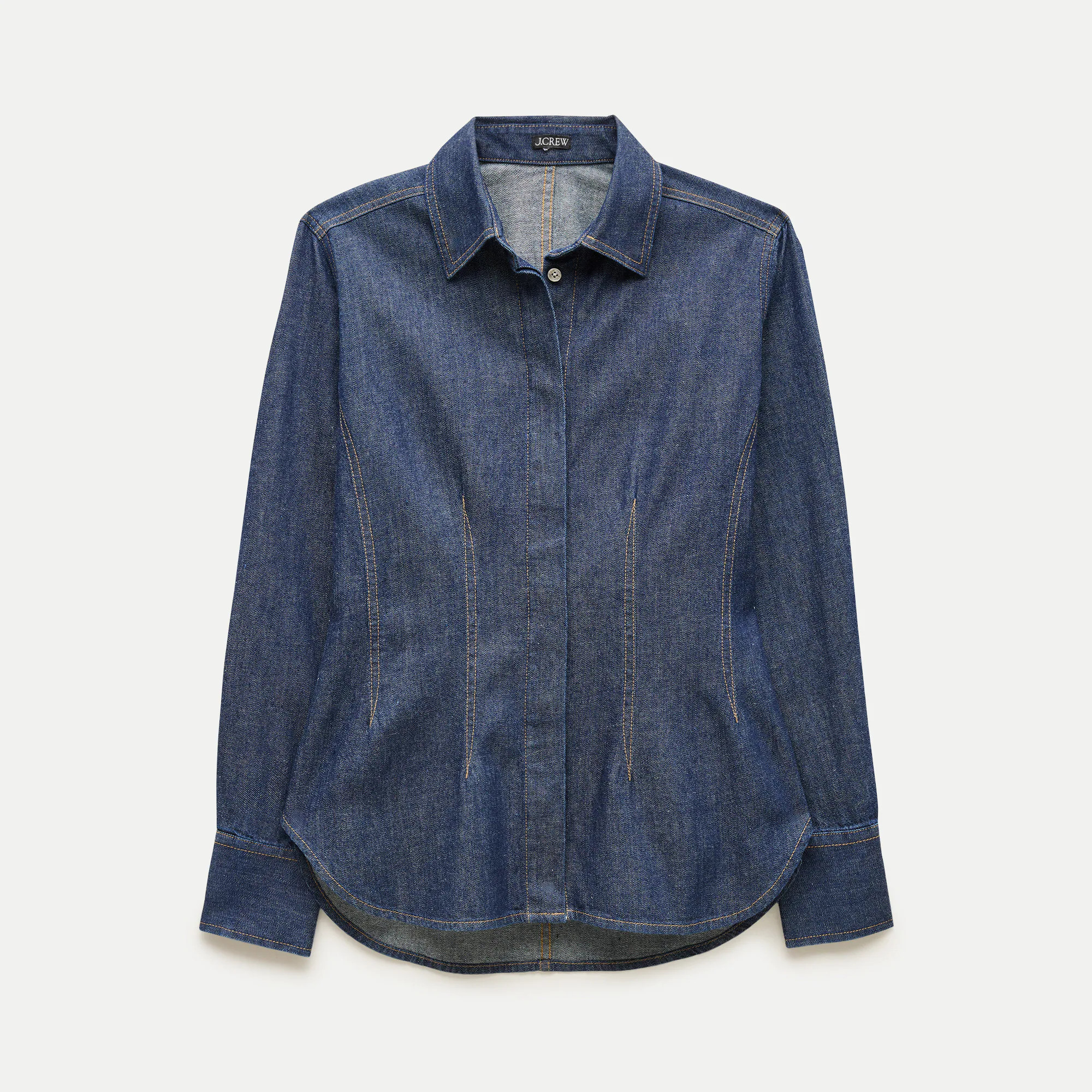Darted button-up shirt in denim | J. Crew US