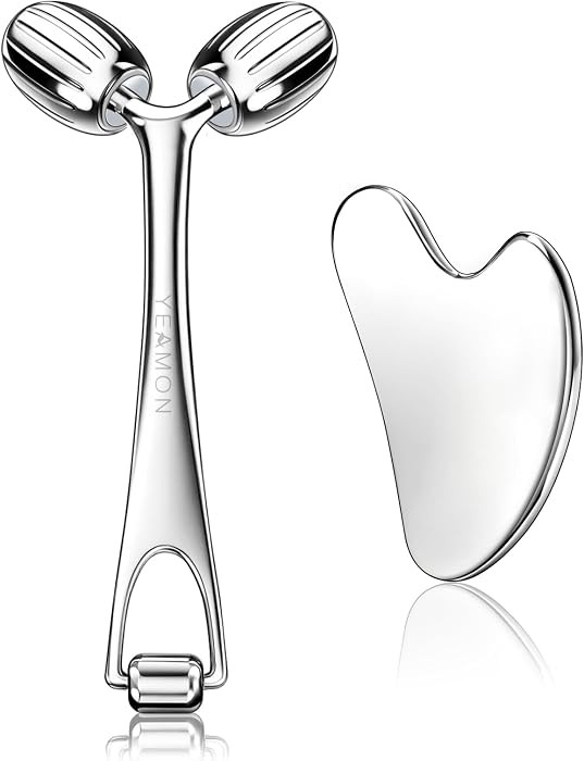 Yeamon Gua Sha Facial Tools and Face Roller Set, Facial Massage Tool for Women\u2019s Skincare Ro... | Amazon (US)