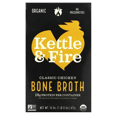 Kettle & Fire, Bone Broth, Classic Chicken, 16.9 oz (479 g) | iHerb