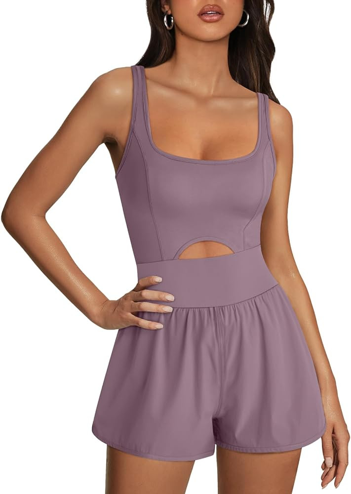 AUTOMET Womens Rompers Jumpsuits Casual One Piece Unitard Bodysuits Sleeveless Workout Outfits Yo... | Amazon (CA)