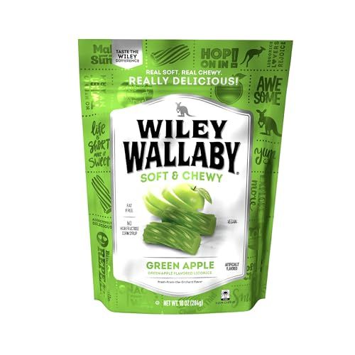 Wiley Wallaby Licorice 10 Ounce Classic Gourmet Soft & Chewy Australian Green Apple Licorice Cand... | Amazon (US)
