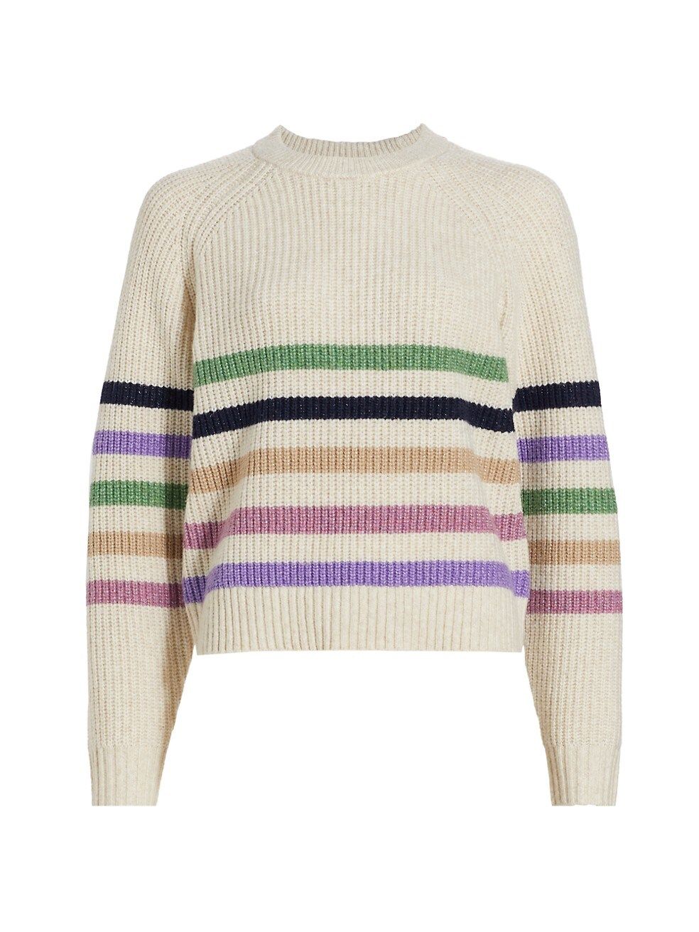 Glittery Striped Crewneck Sweater | Saks Fifth Avenue