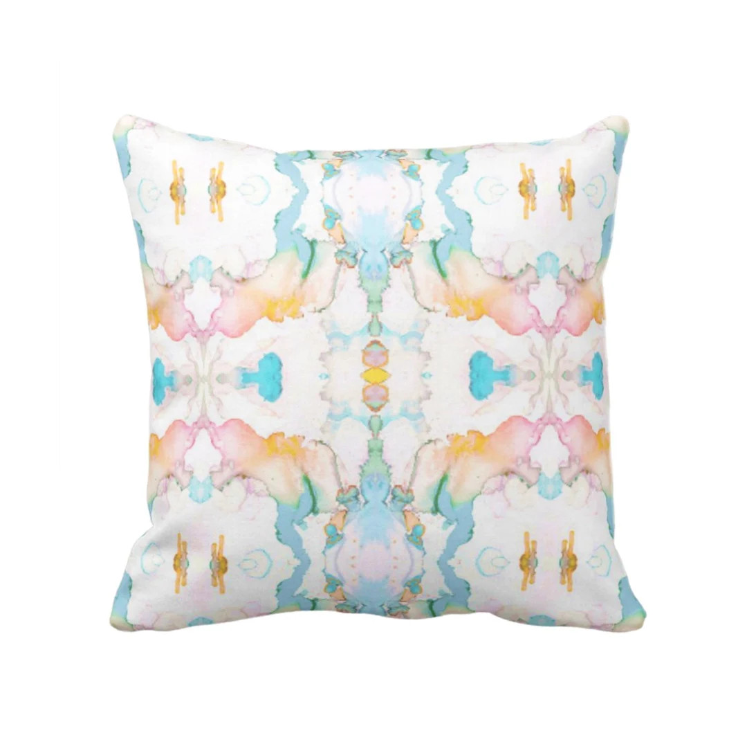 OUTDOOR Mirrored Watercolor Throw Pillow/cover 16 18 20 - Etsy | Etsy (US)