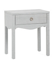 23x26 Linen Wrapped Swoop 1 Drawer Side Table | Bedroom | Marshalls | Marshalls