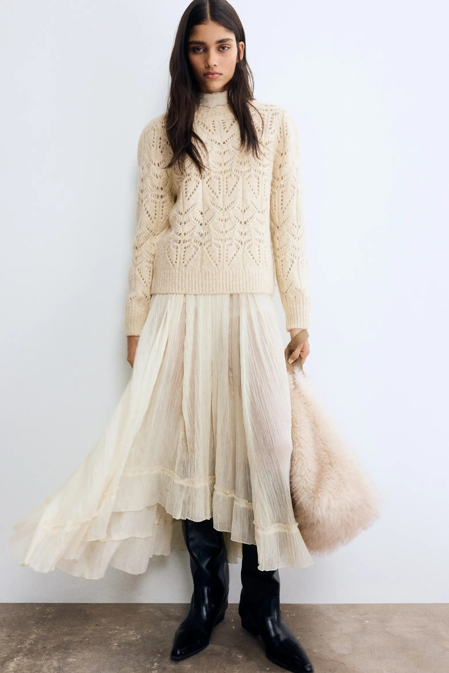 H&M Pointelle-knit Jumper (Women) | Nordstrom | Nordstrom