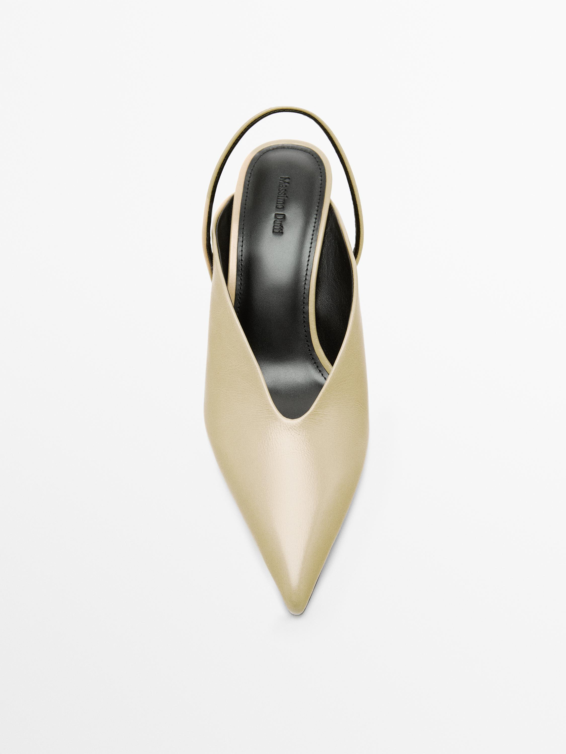 High-heel slingback shoes | Massimo Dutti US