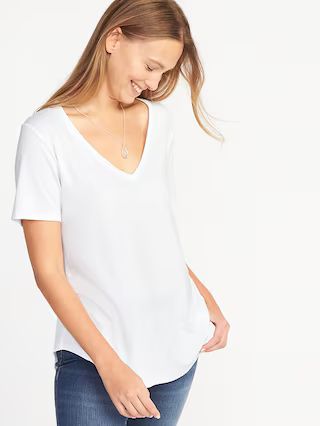 Luxe Curved-Hem V-Neck Tee for Women | Old Navy US