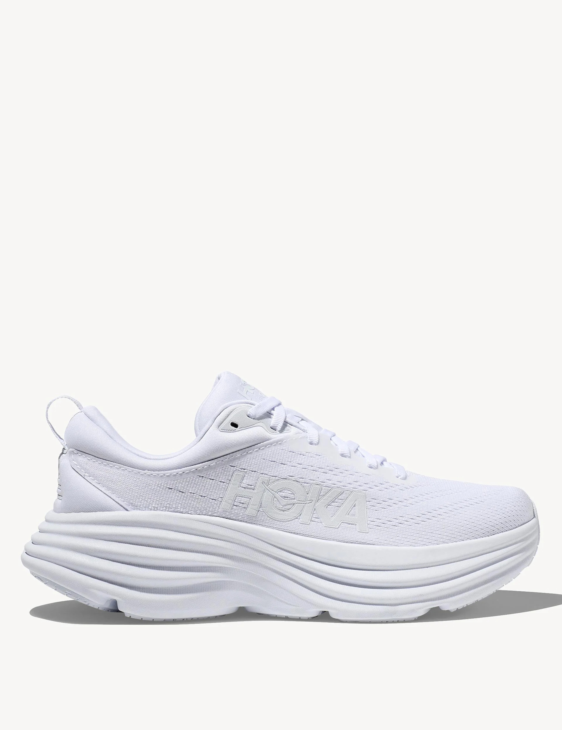 HOKA | Bondi 8 Shoes - White/White | The Sports Edit | The Sports Edit
