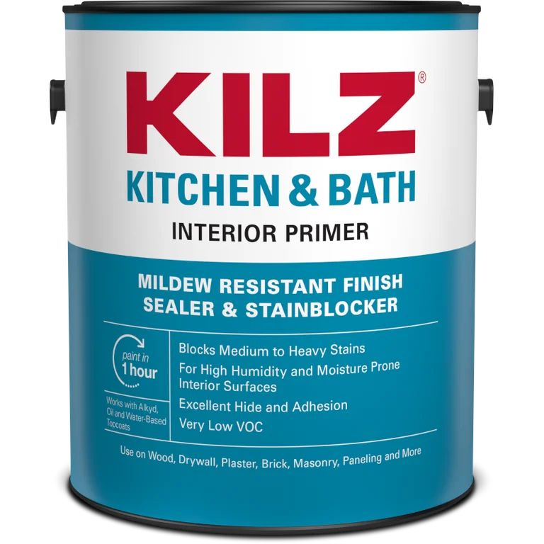 KILZ Kitchen & Bath Latex Mildew-Resistant Primer, Interior, 1 Gallon - Walmart.com | Walmart (US)