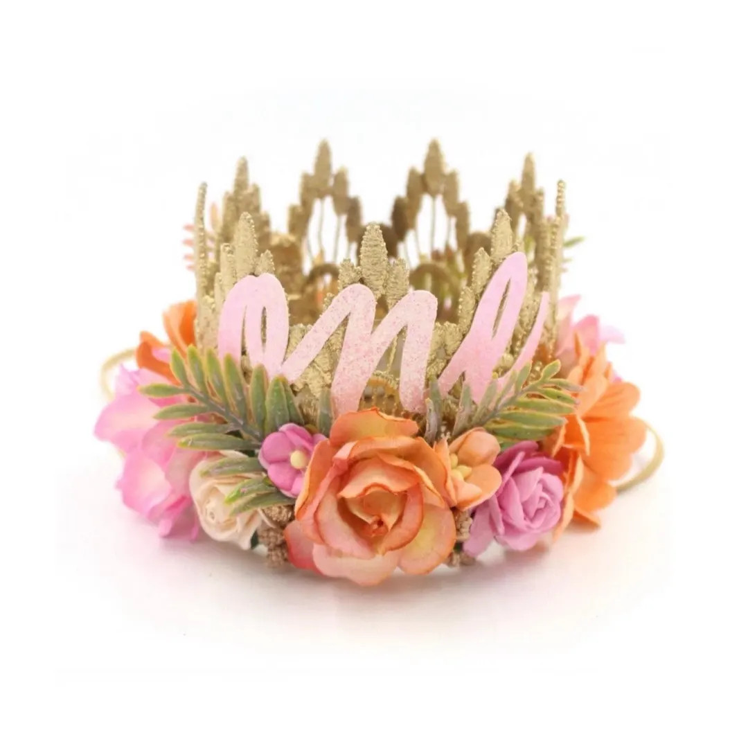 Tropical First Birthday Crown | Hawaiian Luau Flower Tiara | Custom Any Age | Etsy (US)