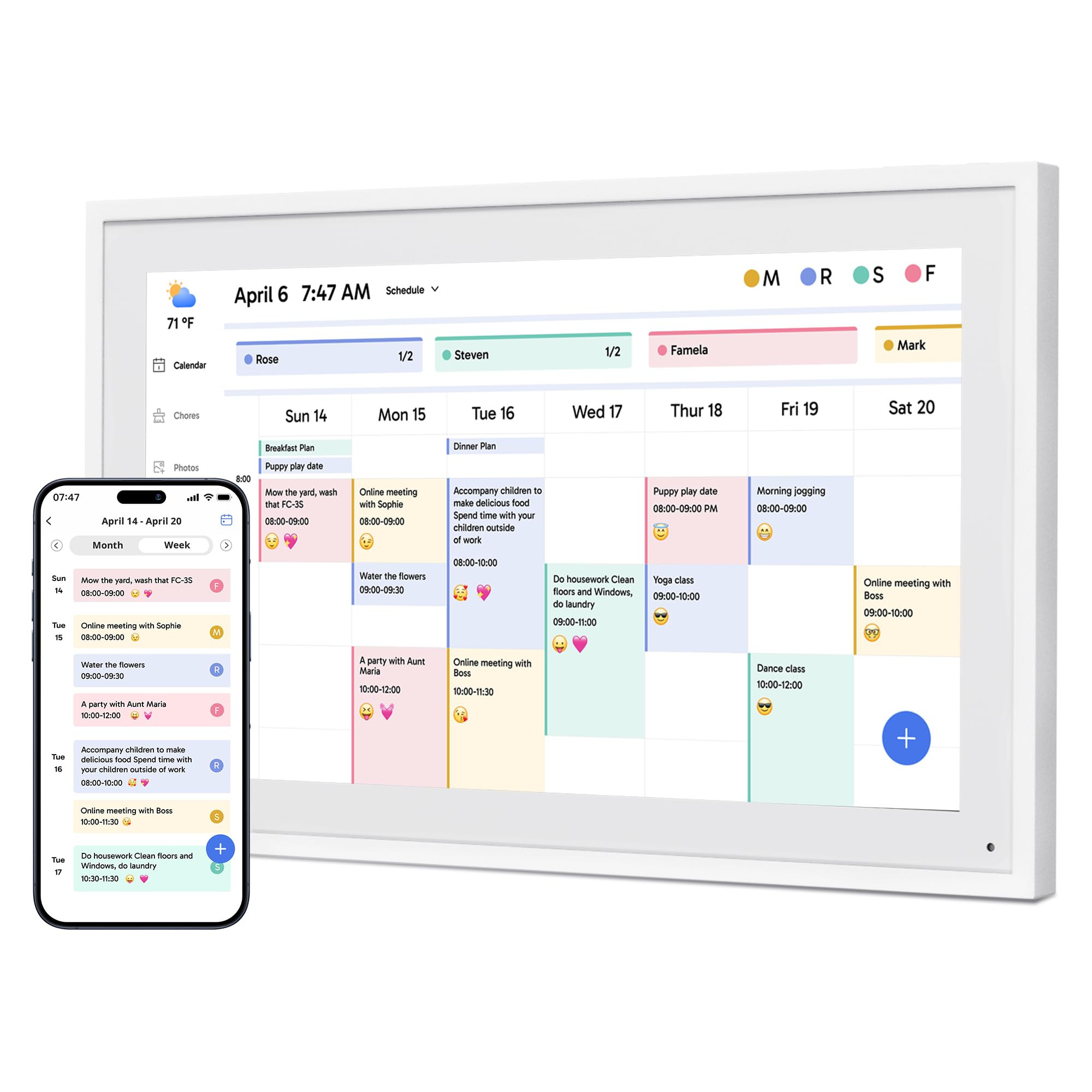 Dragon Touch 15.6" Digital Calendar Chore Chart – 1080P Full HD Interactive Touchscreen, Smart ... | Amazon (US)
