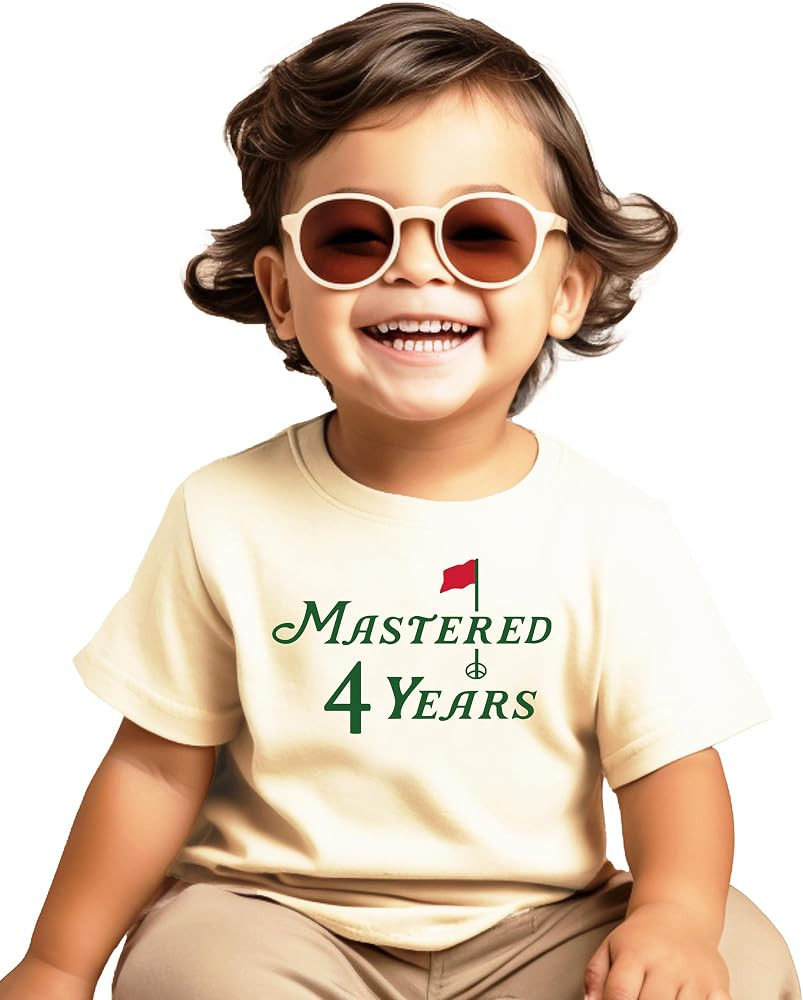 Olive Loves Apple Mastered 4 Years Shirt for Boys & Girls Golf Themed Fourth Birthday T-Shirt for... | Amazon (US)
