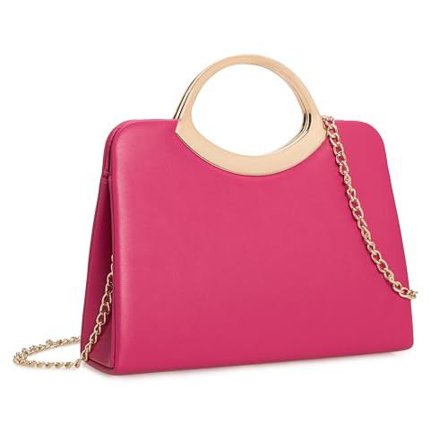 CHARMING TAILOR Small Dressy Handbag for Women Evening Bag Elegant Party Purse for Prom/Cocktail/Wedding (Hot Pink) | Amazon (US)