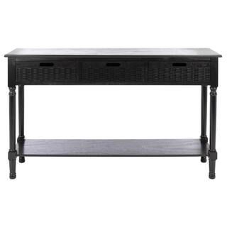 SAFAVIEH Landers Black 3-Drawer Console Table-CNS5711B - The Home Depot | The Home Depot