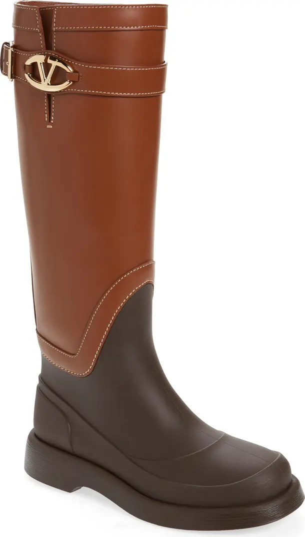 Valentino Garavani VLOGO Knee High Rain Boot (Women) | Nordstrom | Nordstrom