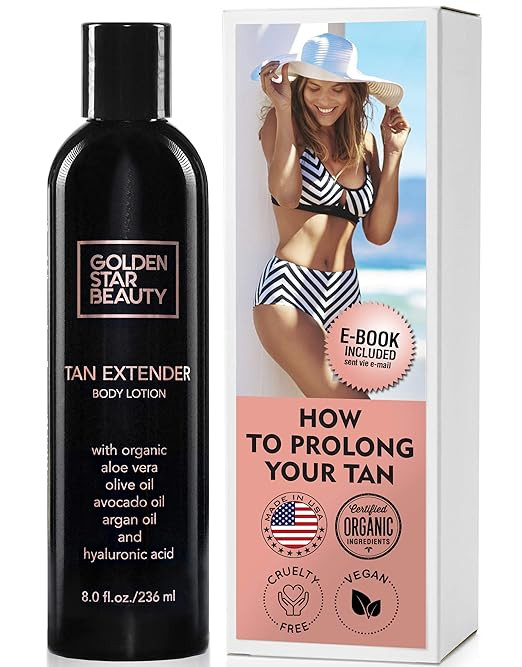 Tan Extender Daily Moisturizer - Best After Tanning Lotion w/Organic Oils and Hyaluronic Acid to ... | Amazon (US)