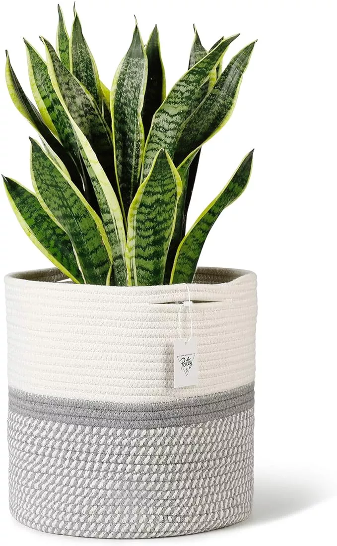 Seagrass Planter Basket Indoor Outdoor, Flower Pots Cover, Plant Pots Containers, Natural, 10 inch La Jolie Muse