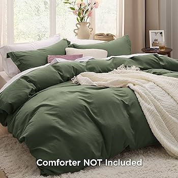 Bedsure Olive Green Duvet Cover King Size - Soft Prewashed Set, 3 Pieces, 1 Duvet Cover 104x90 In... | Amazon (US)