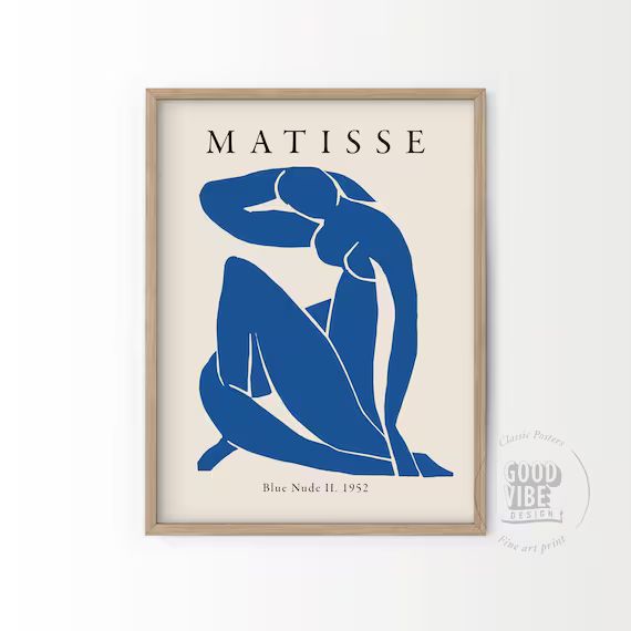 Matisse Print, Henri Matisse Nu Bleu, Blue Wall Decor, Female Nude, Line Art, Woman Abstract Art,... | Etsy ROW