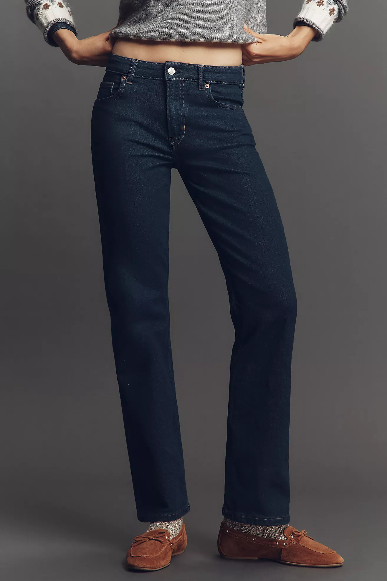 Reformation Elton Mid-Rise Straight-Leg Jeans | Anthropologie (US)