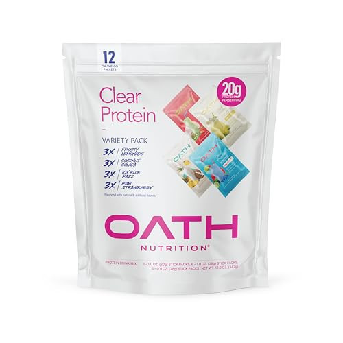 Oath Nutrition Clear Whey Isolate Protein Powder Variety Pack, 12 Pack | Amazon (US)