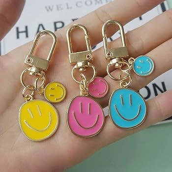 SWJEWEL Cute Happy Expression Keychain for Women 3pcs Set Samll White Black Pink Car Keys Ring Ac... | Amazon (US)