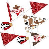 Western Hoedown - Triangle Wild West Cowboy Party Photo Props Pennant Flag Centerpieces Set Of 20 | Etsy (US)