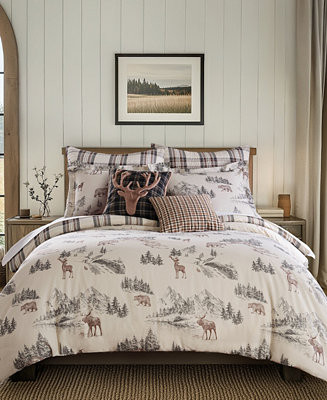 Home Lodge Toile Reversible 2-Pc. Duvet Cover Set, Twin | Macy's