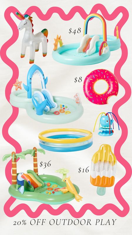 Save 20% on pools, floats and sprinklers at Target! 

Kids outdoor play, summer activities, kids play 

#LTKBaby #LTKKids