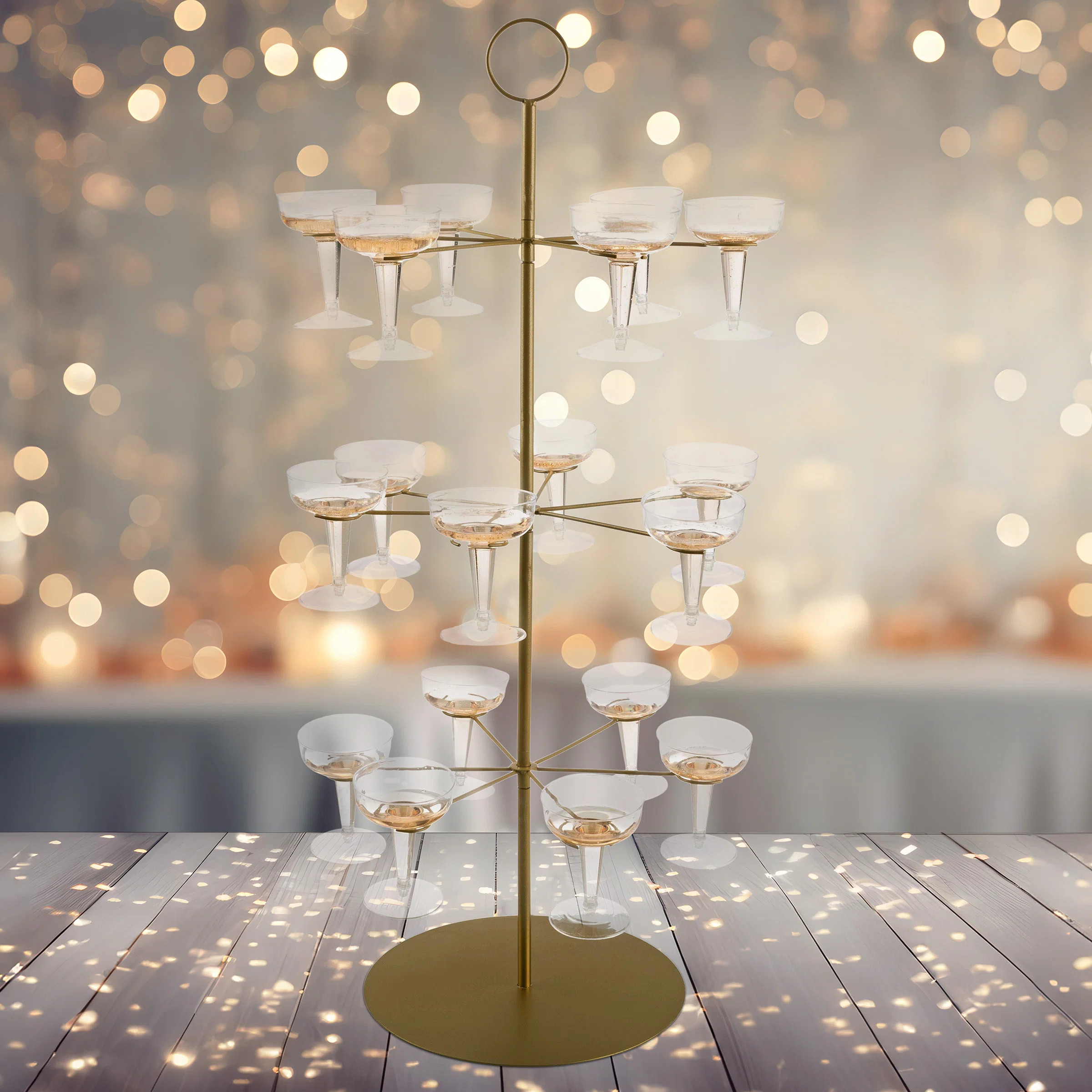 Cocktail Tree Stand - 3-Tier Champagne Tower Holds 18 Stemware Glasses - For Wedding, Shower, or ... | Wayfair North America