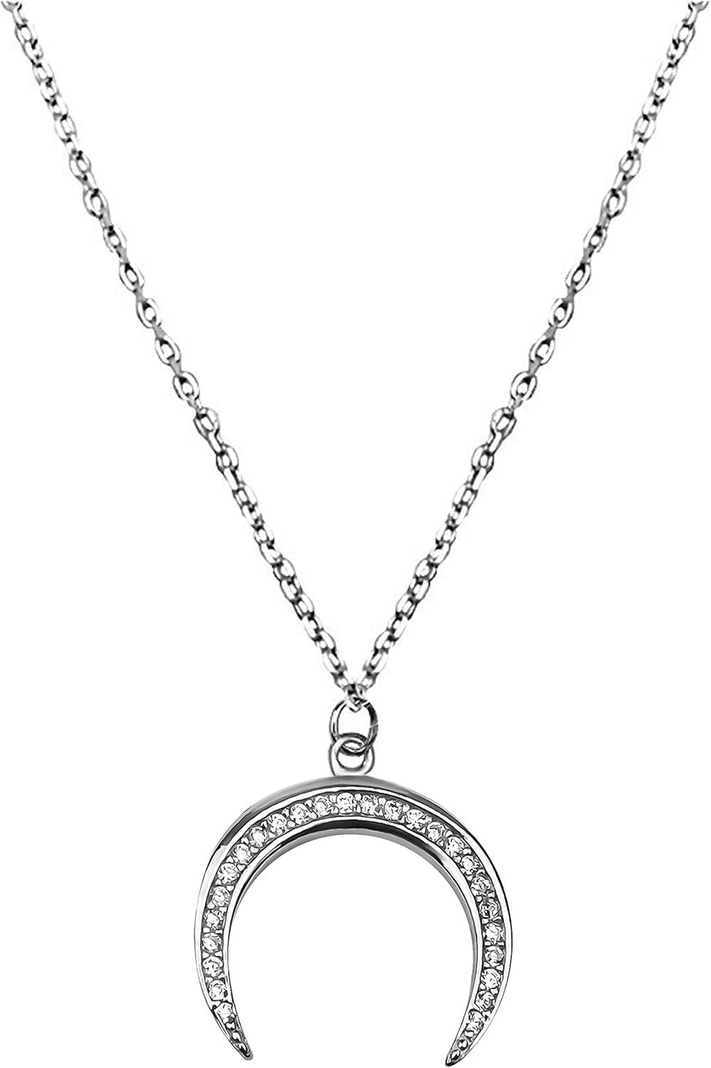 Sofia Milani - Women's Necklace 925 Silver - with Zirconia Stones - Moon Pendant - 50226 | Amazon (US)