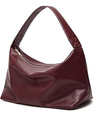 Hobo Bags for Women ultra soft Slouchy Bag PU Leather Shoulder Handbag with Zipper | Amazon (US)