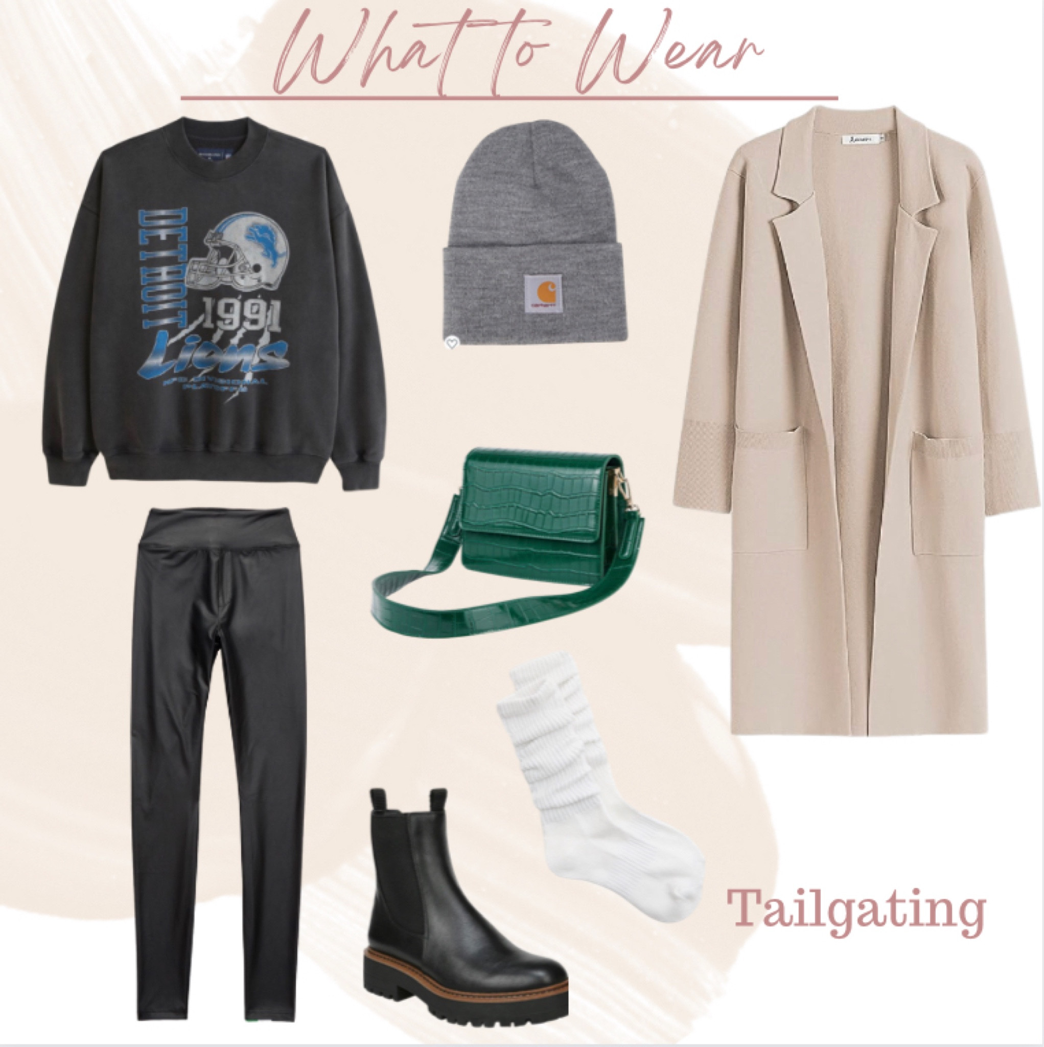 What to wear tailgating// football // fall outfit / faux leather leggings // boots 



#LTKfindsunder50 #LTKSeasonal #LTKfindsunder100