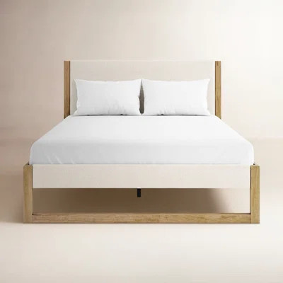 Maura Upholstered Cream Boucle Bed Frame | Wayfair North America
