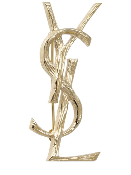 Anstecknadel aus messing mit monogramm - Saint Laurent - Damen | Luisaviaroma | Luisaviaroma