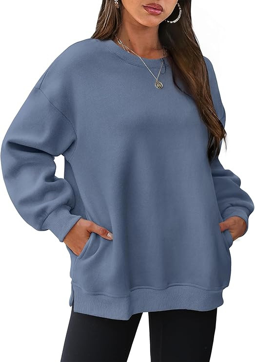 WIHOLL Womens Oversized Sweatshirts Crewneck Long Sleeve Tops Fleece Pullover Fall Fashion Clothe... | Amazon (US)