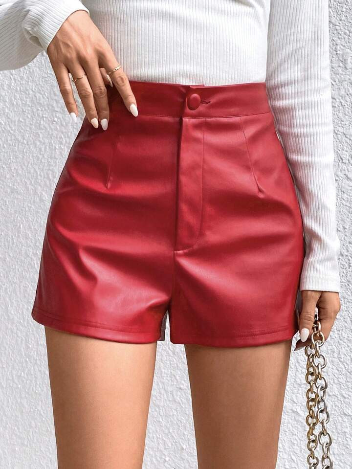 SHEIN Privé Women's Pu Shorts | SHEIN