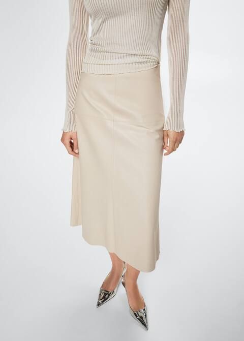100% leather midi skirt | MANGO (US)