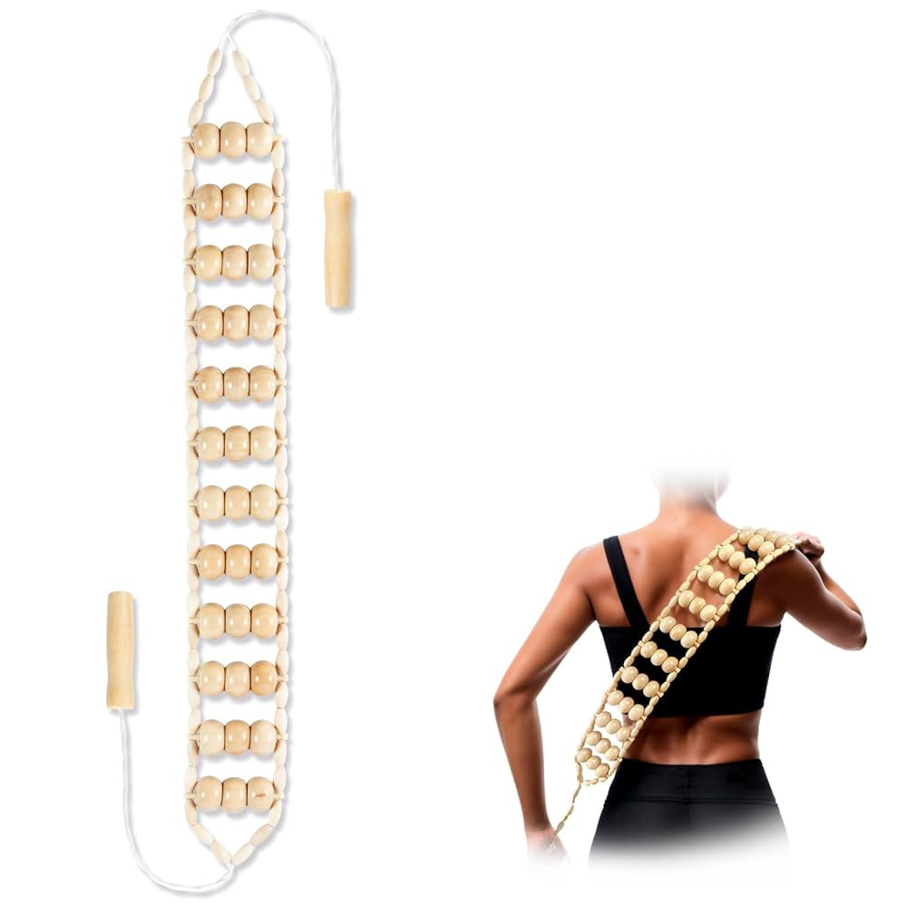 Wood Therapy Massage Tools,Back Wooden Massage Roller Rope Tool Maderoterapia Kit Professional Ce... | Amazon (US)