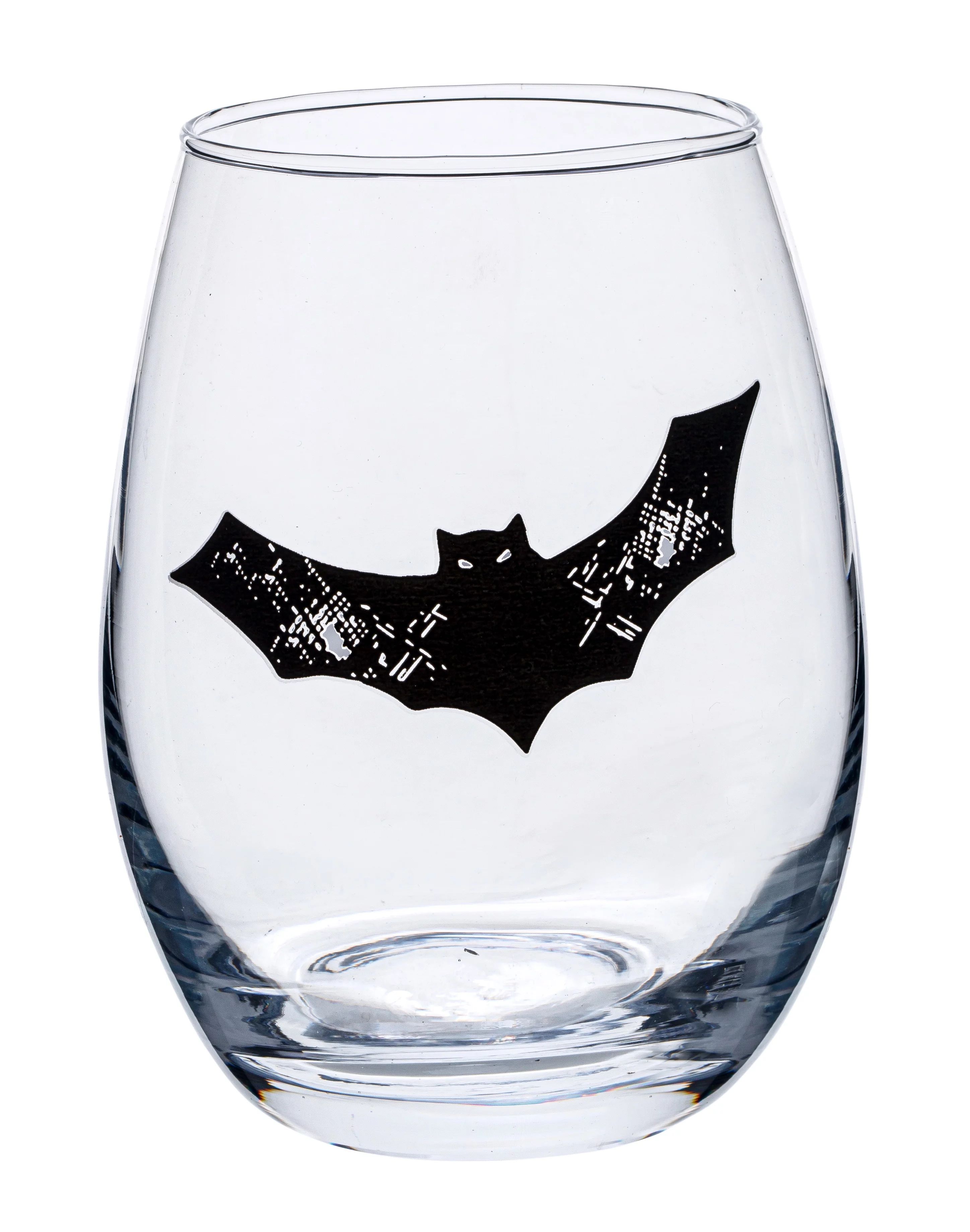Way to Celebrate Clear Glass Stemless Wine Glass with Bat Pattern | Walmart (US)
