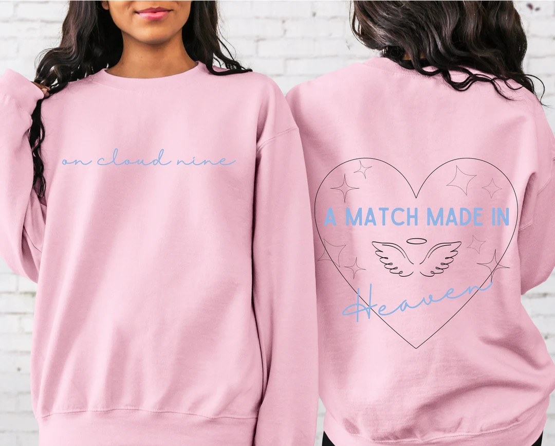 On Cloud Nine/Match Made in Heaven Crewneck Bachelorette/Wedding Merch | Etsy (US)