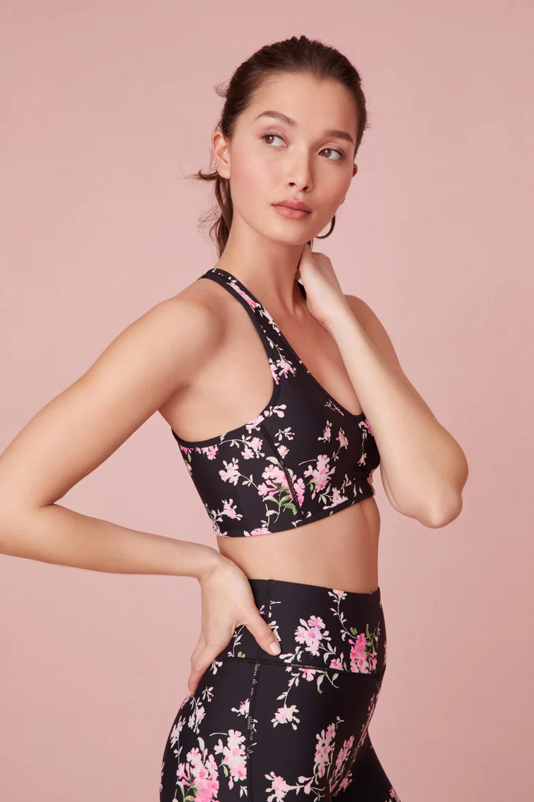 Solange Floral Sports Bra | LoveShackFancy